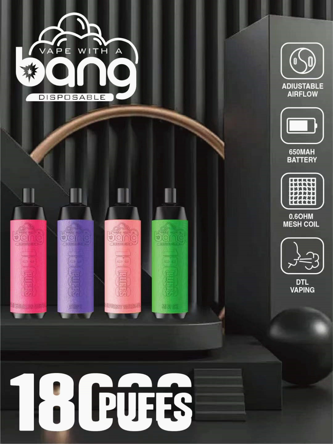 Boa venda vape Bang 18000 venda superior de puffs