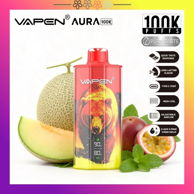 Vapen Aura 100000 Züge Vape Erweiterte Batterielebensdauer Einweg-Vape-Gerät EU-Lager