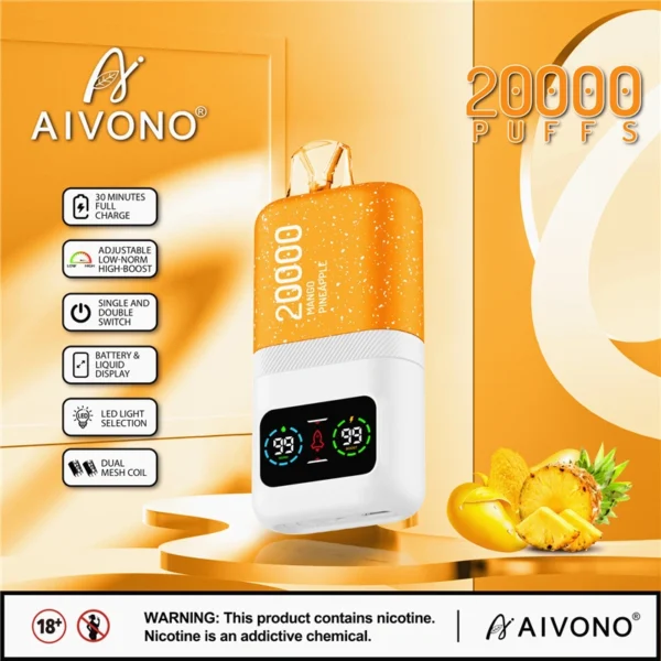 Aivono Aim Magic 20000 Puffs Vape with 0% to 5% Nicotine Dual Mode Design