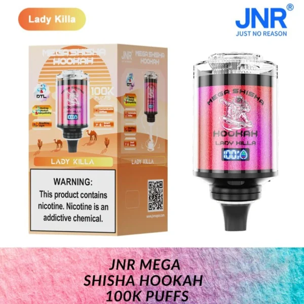 JNR Mega Shisha Hookah Disposable Vape 100K Puff with Rich, Smooth Vapor