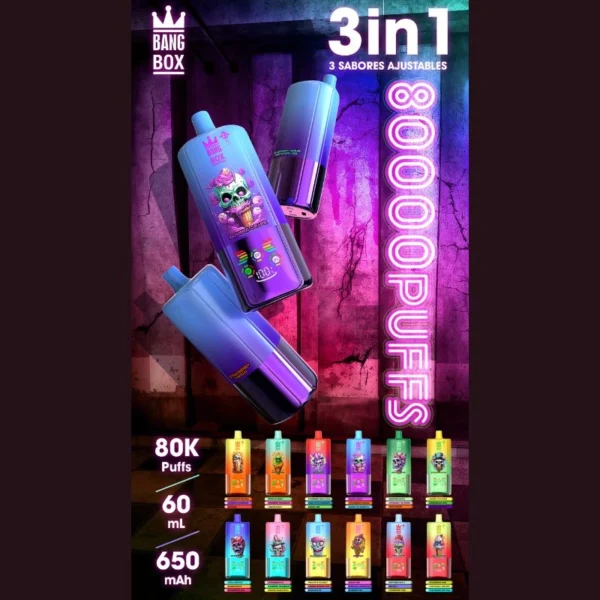 Bang Box 80k Puffs 3 IN 1 Flavors Vape Pod