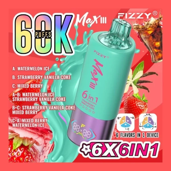 Fizzy Max III Disposable Vape 60K Puff Electronic Cigarette Hot Sale Germany