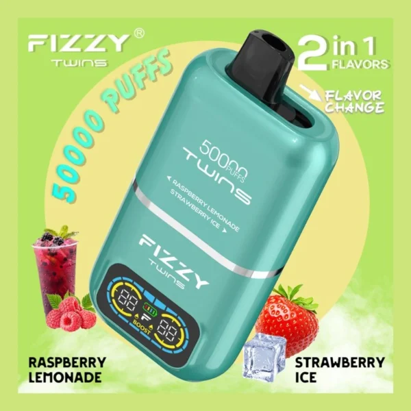 Fizzy Twins 50000 Puff Disposable Pod Vape High Capacity E Liquid Vape Box