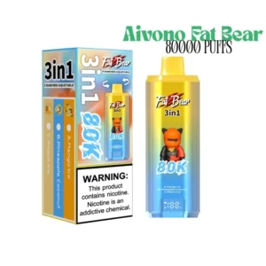 AIVONO Fat Bear 80000 Puff Vape 3 in 1 Flavor Disposable Pen Rechargeable with LED Display