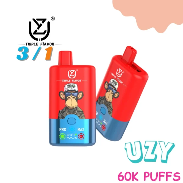 Hot Sale UZY Triple Flavors 60000 Puffs Best Vape Wholesale