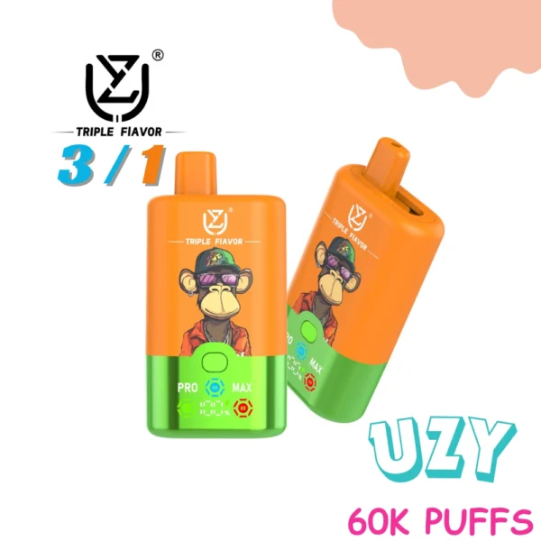 Long Lasting UZY 60000 Puffs 3 in 1 Flavor Vape Pod