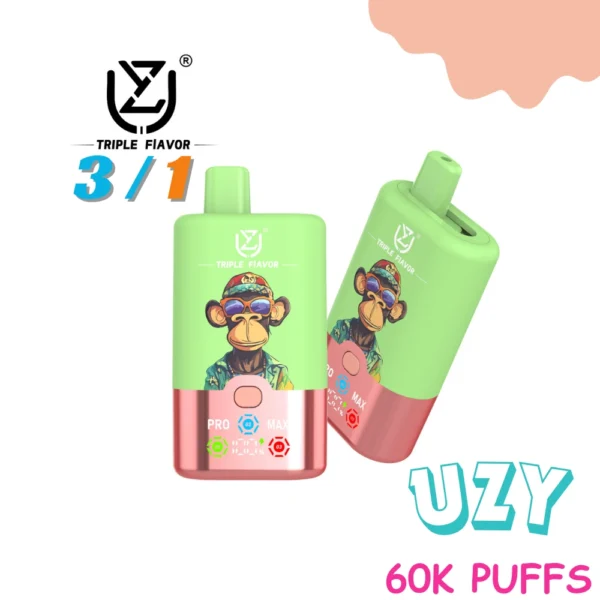 UZY Triple Flavors 60000 Puffs Disposable Vape 3 in 1 Bulk Price