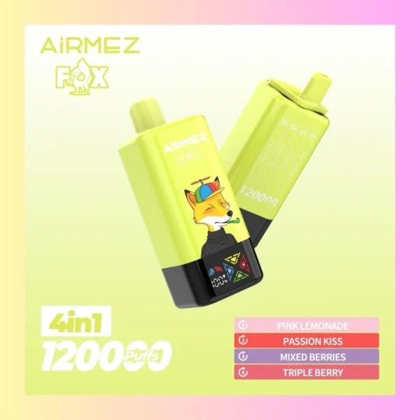 Airmez FOX 120000 Puffs Jednorazowy E-papieros do Hurtowej Sprzedaży 4 Smaki w 1 Urządzeniu