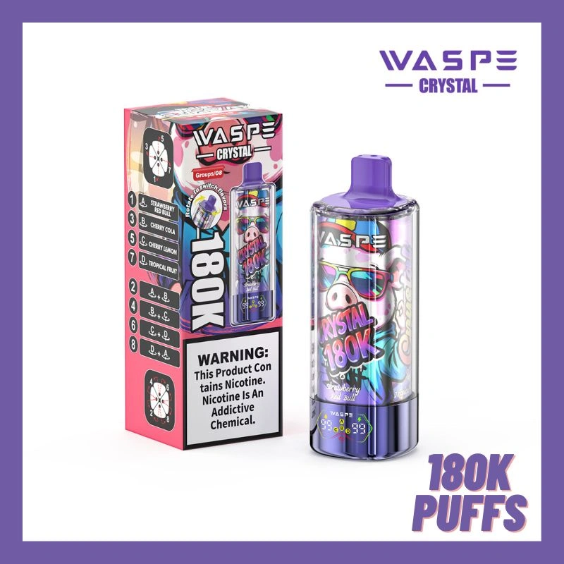 WASPE Vape Descartável de 180000 Puffs 8 em 1 Crystal Melhor Preço WASPE Vape Descartável de 180000 Puffs 8 em 1 Crystal Melhor Preço